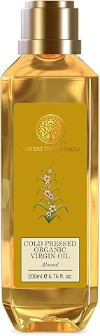 Forest Essentials Organic Pure Cold Pressed Almond Oil | Ayurvedic Body & Hair Oil with Vitamin E | For Skin Softening & Nourishment | 100% Pure & Natural