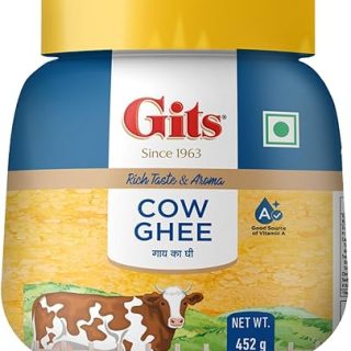 Gits Cow Ghee 500 ml Jar | Pack of 1 | Aroma in every drop |Pure Veg, Pure Cow Ghee, Desi Ghee, No preservatives | Rich Taste & Aroma | Good source of Vitamin A, Delicious, Healthy & Nutritious | Good for Digestion, Heart, Skin and Hair | Homemade taste