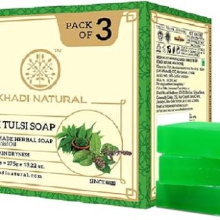 Khadi Natural Aloe Vera Soap | Herbal Bathing Bar with Essential Oils | Gently Cleanses, Nourishes Skin | Suitable for All Skin Types | Pack of 3 (125g x 3) | 375g
