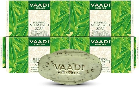 Vaadi Herbals Neem Patti Soap, Pure Neem Leaves, 75gms x 6