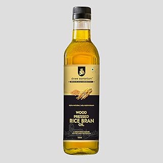 Shree Aanantam Cold Pressed Rice Bran Oil - 1 Liter | Bottle | Kolhu/Kacchi Ghani/Chekku | 100% Pure & Natural | Chemical-Free | Wood Pressed Rice Bran Oil for Cooking (1l (Pack of 1))