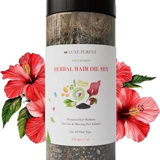 LuxePureva Herbal Hair Oil Mix | Herbs For Hair Growth | 19 Vital Herbs For Long, Thick, And Lustrous Hair | DIY Oil Infusion | DOES NOT INCLUDE OIL | LARGE PACK