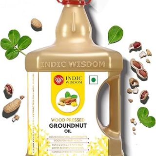IndicWisdom Wood Pressed Groundnut Oil 5 Liter (Cold Pressed Groundnut Oil - Extracted on Wooden Churner)